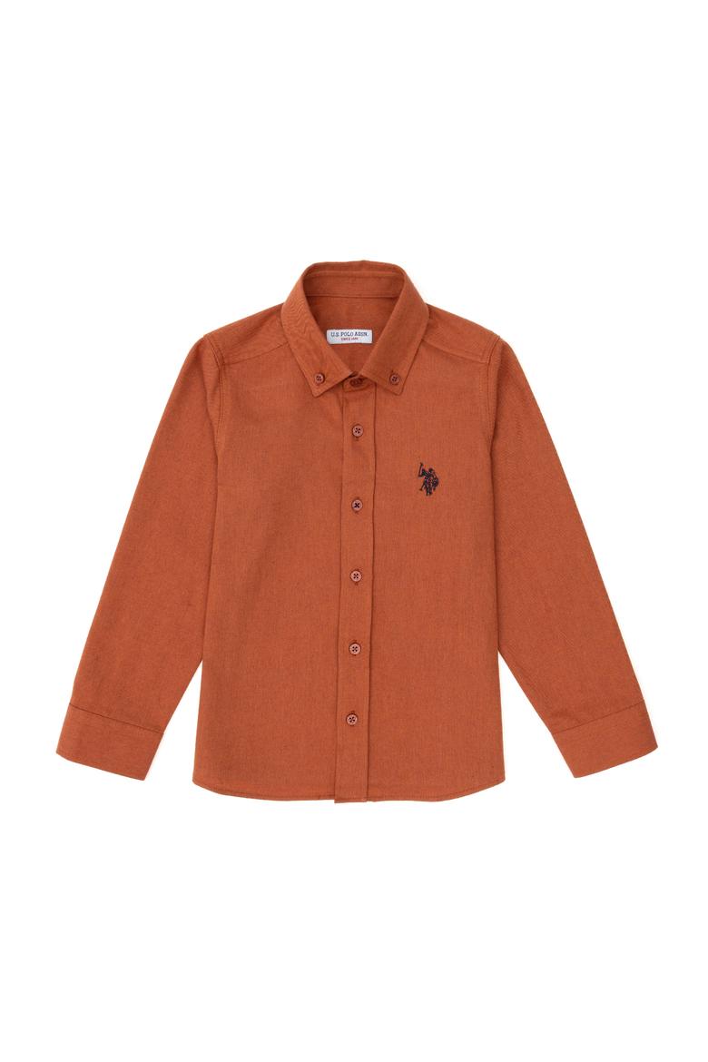 Erkek Çocuk Kiremit Uzun Kollu Basic Gömlek - 50297386032