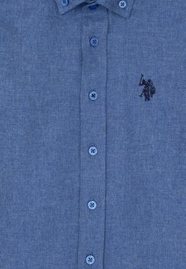 Erkek Çocuk İndigo Uzun Kollu Basic Gömlek - 50297386049