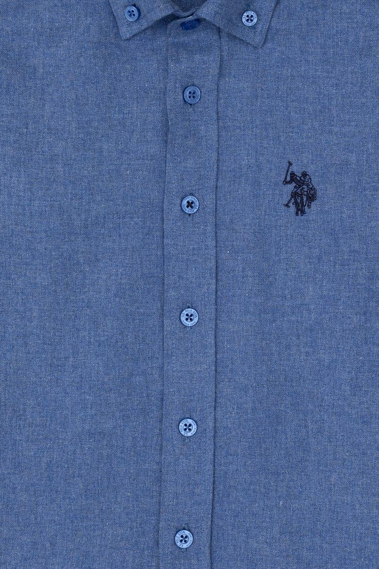 Erkek Çocuk İndigo Uzun Kollu Basic Gömlek - 50297386049