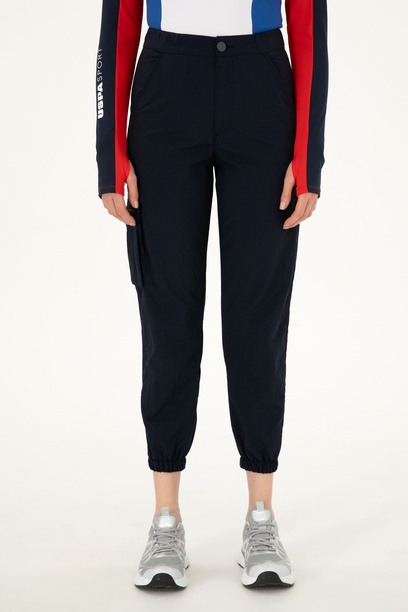 Kadın Lacivert Jogger Fit Kanvas Pantolon