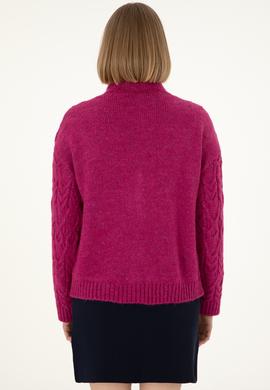 Kadın Fuşya Triko Hırka - 50293020004