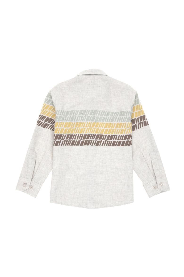 Erkek Çocuk Ekru Uzun Kollu Gömlek - 50297397018