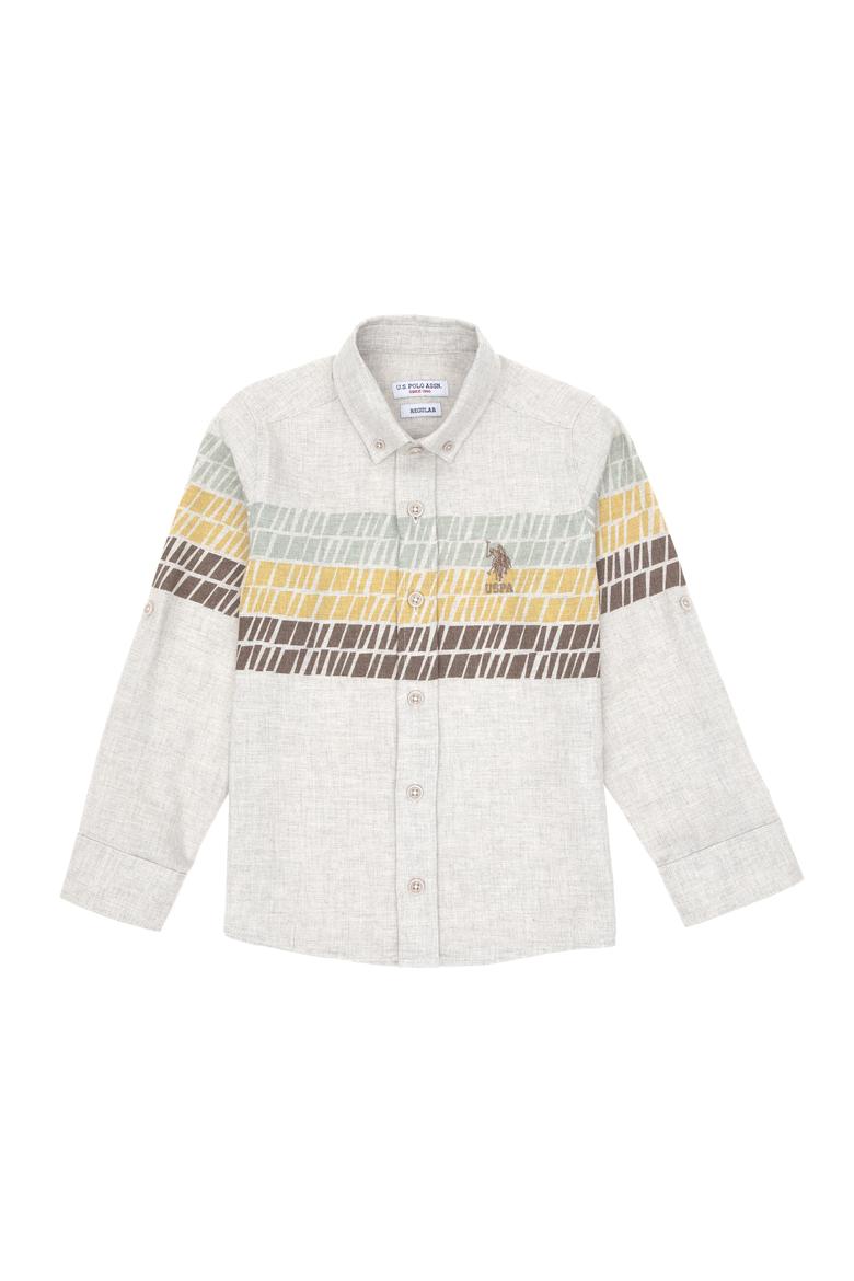 Erkek Çocuk Ekru Uzun Kollu Gömlek - 50297397018