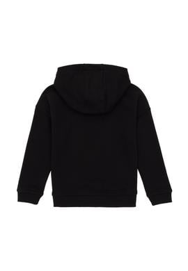 Erkek Çocuk Siyah Basic Kapüşonlu Sweatshirt - 50298269016