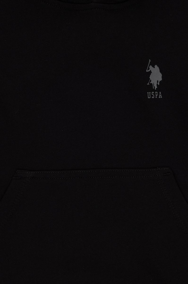 Erkek Çocuk Siyah Basic Kapüşonlu Sweatshirt