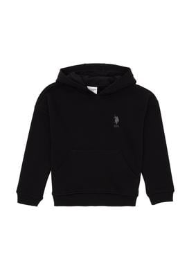 Erkek Çocuk Siyah Basic Kapüşonlu Sweatshirt - 50298269016