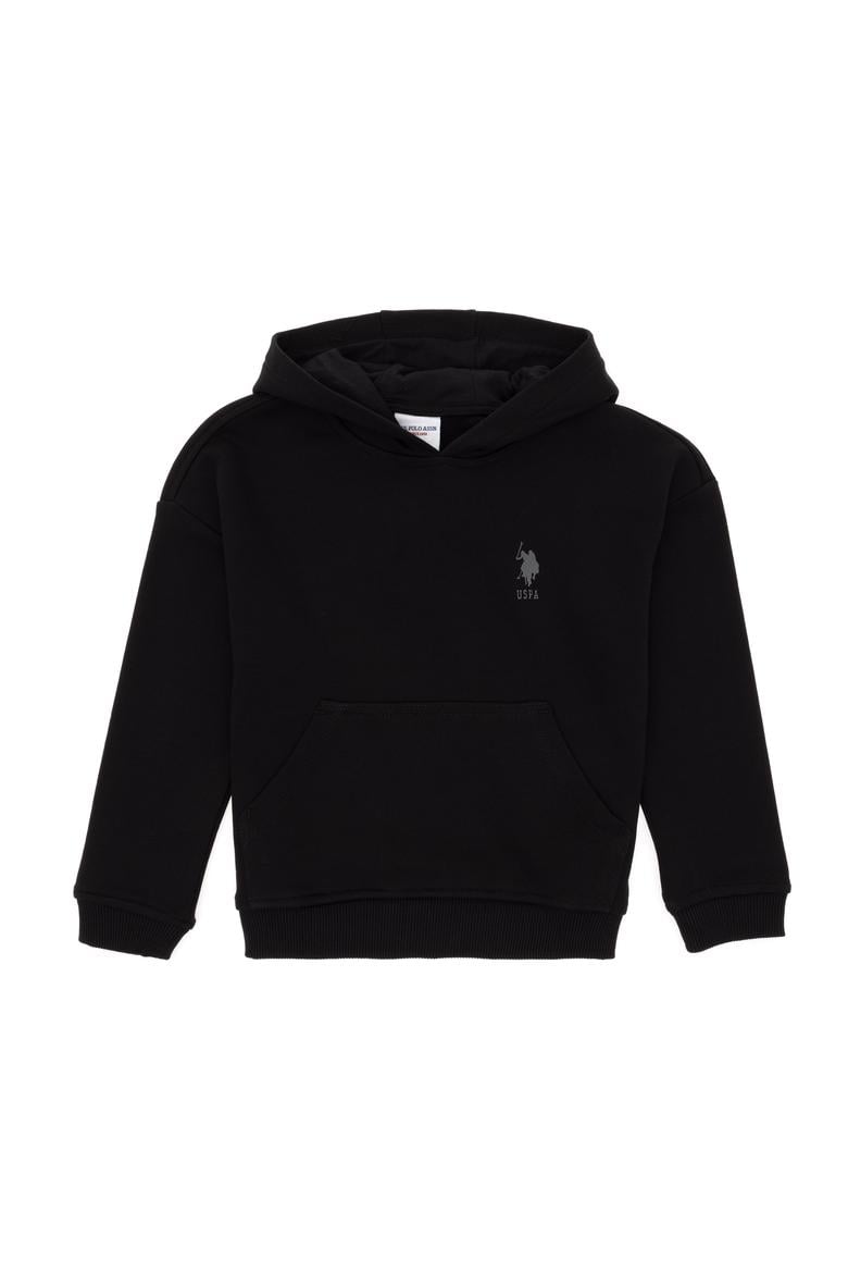 Erkek Çocuk Siyah Basic Kapüşonlu Sweatshirt - 50298269016