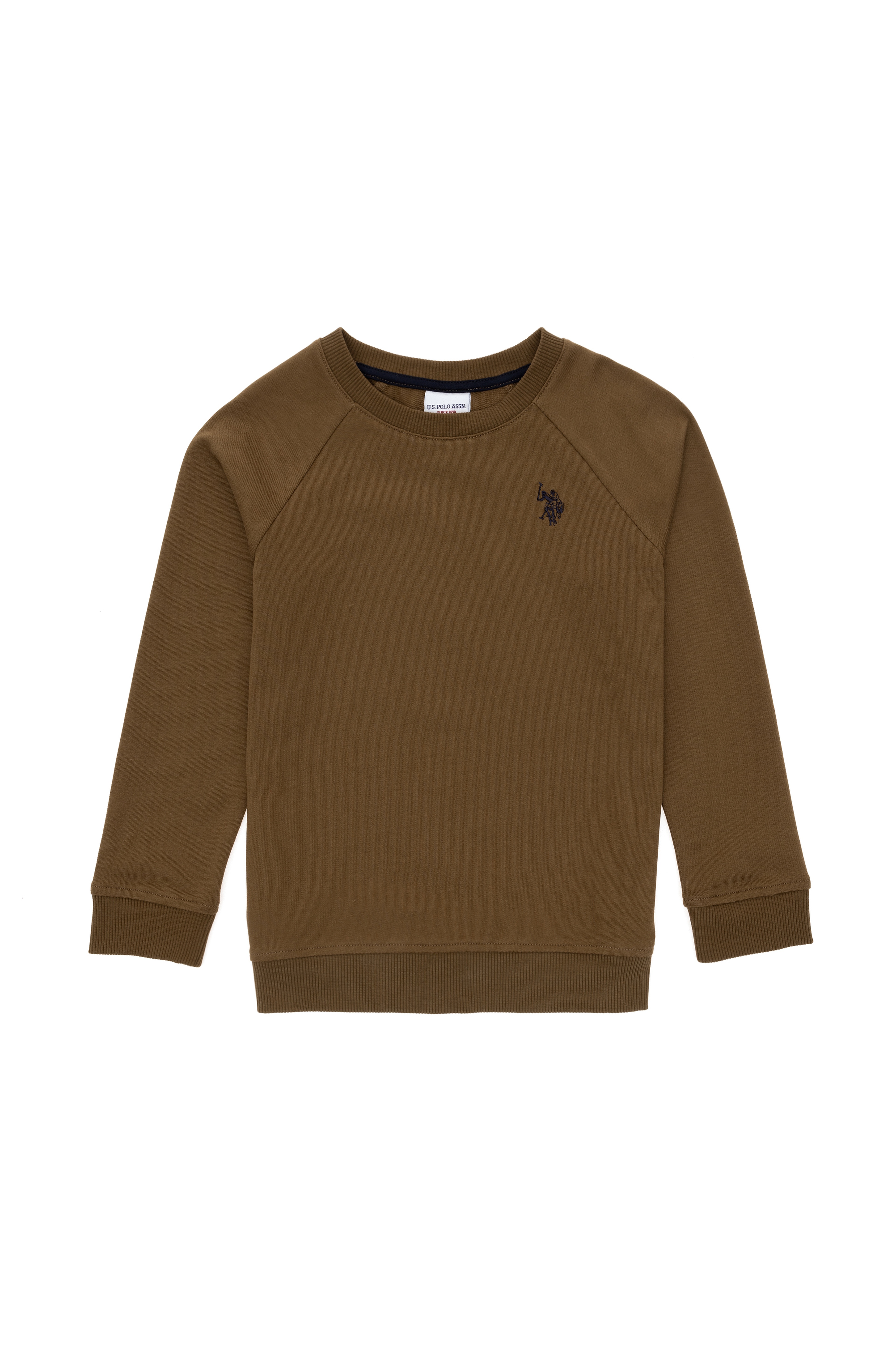 Erkek Çocuk Haki Basic Bisiklet Yaka Sweatshirt - Image 3