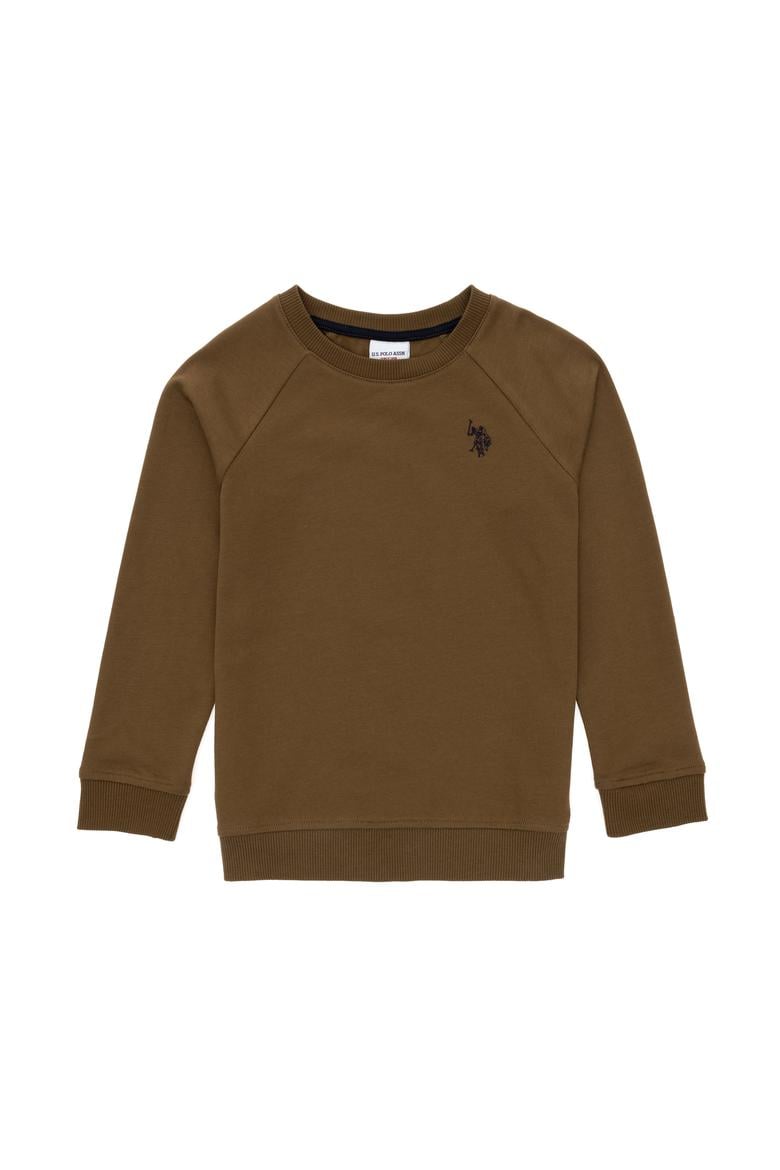 Erkek Çocuk Haki Basic Bisiklet Yaka Sweatshirt - 50293633030