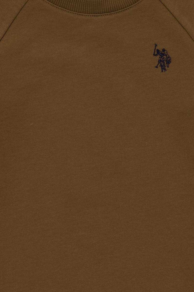 Erkek Çocuk Haki Basic Bisiklet Yaka Sweatshirt