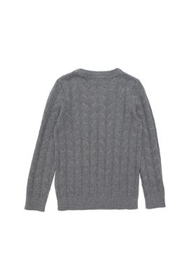 Erkek Çocuk Gri Melanj Basic V Yaka Kazak - 50293535079