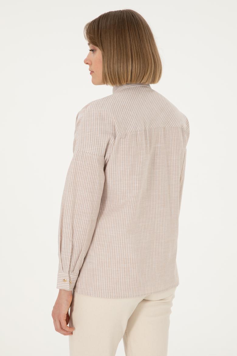 Kadın Kum Uzun Kollu Gömlek - 50294031010