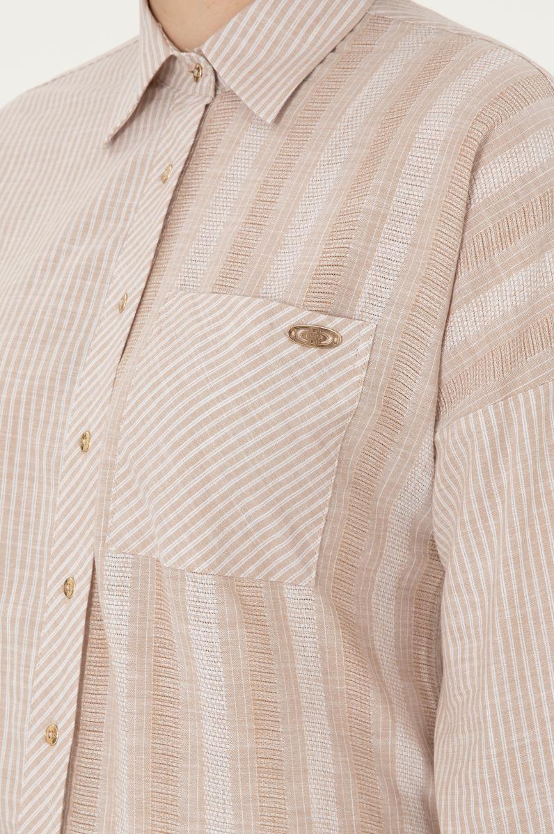 Kadın Kum Uzun Kollu Gömlek