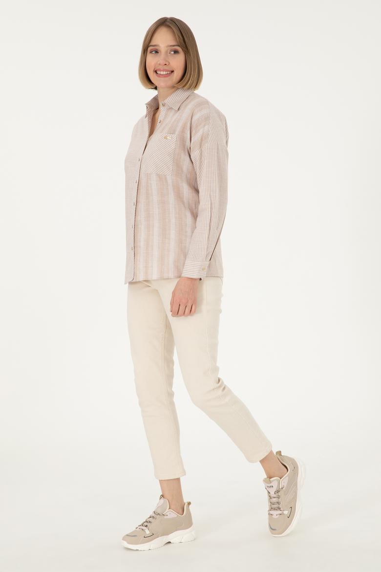 Kadın Kum Uzun Kollu Gömlek - 50294031010