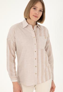 Kadın Kum Uzun Kollu Gömlek - 50294031010