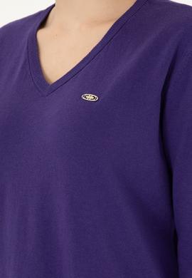 Kadın Mor V Yaka Basic Kazak - 50288973076