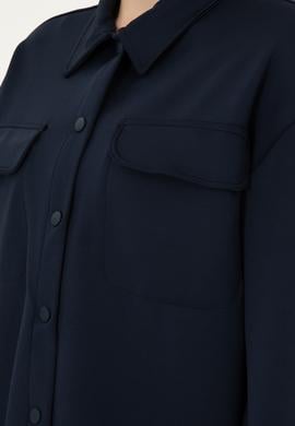 Kadın Lacivert Örme Gömlek - 50292455014