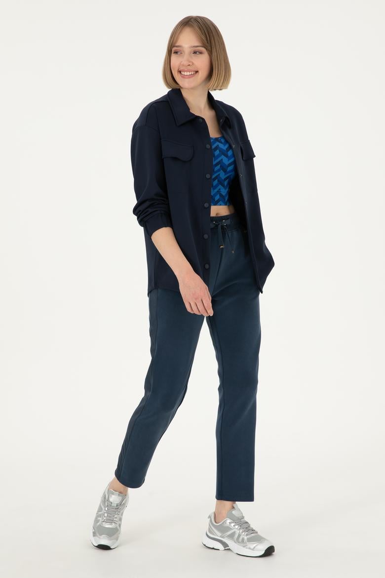 Kadın Lacivert Örme Gömlek - 50292455014