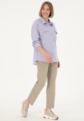 Kadın Lila Örme Gömlek - 50292455006