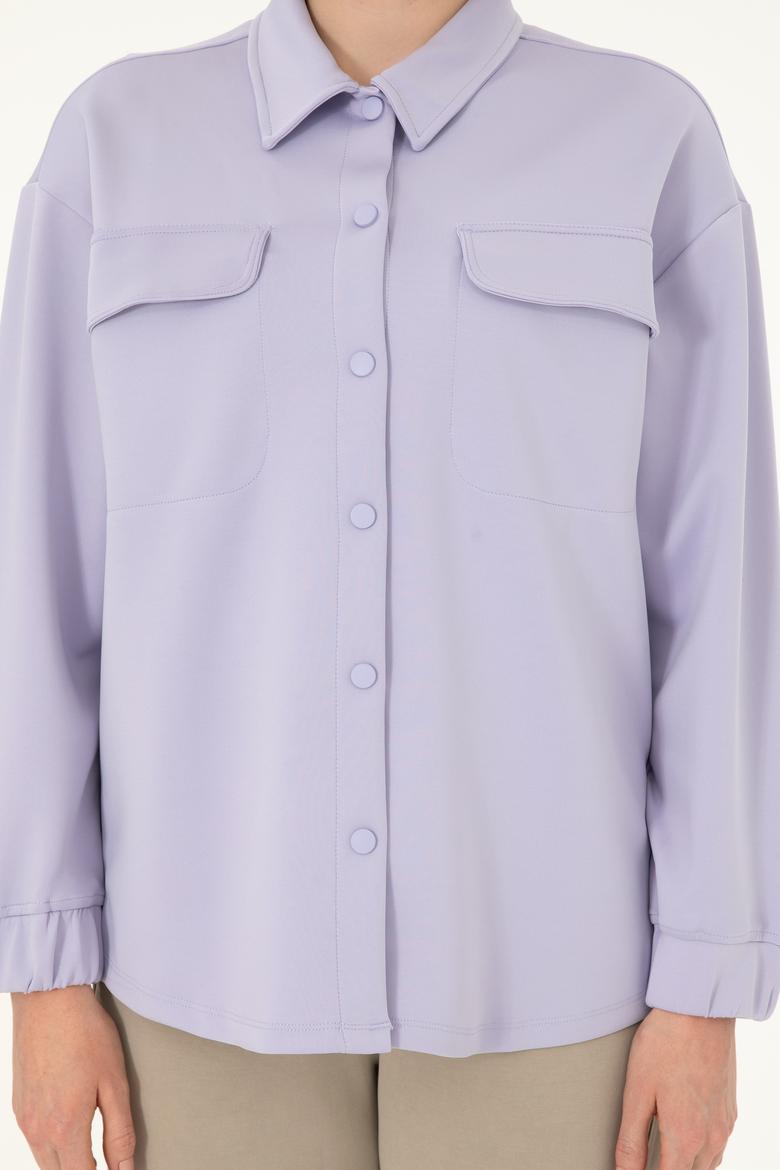 Kadın Lila Örme Gömlek - 50292455006