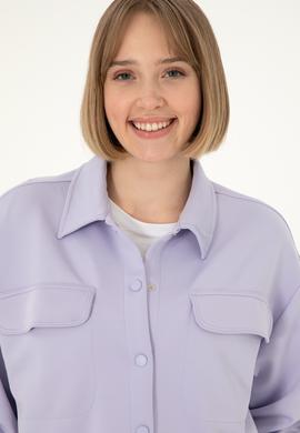 Kadın Lila Örme Gömlek - 50292455006