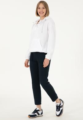 Kadın Beyaz Kapüşonlu Sweatshirt - 50291436021