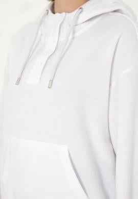 Kadın Beyaz Kapüşonlu Sweatshirt - 50291436021