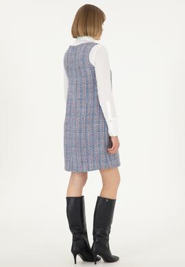 Kadın Mavi Dokuma Elbise - 50290360025