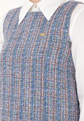 Kadın Mavi Dokuma Elbise - 50290360025