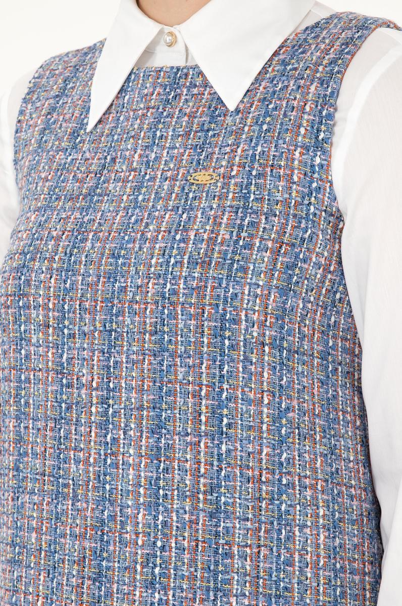 Kadın Mavi Dokuma Elbise