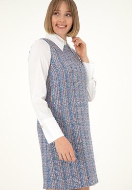 Kadın Mavi Dokuma Elbise - 50290360025