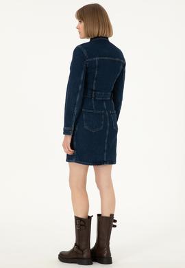 Kadın Mavi Mini Boy Jean Elbise - 50293293002