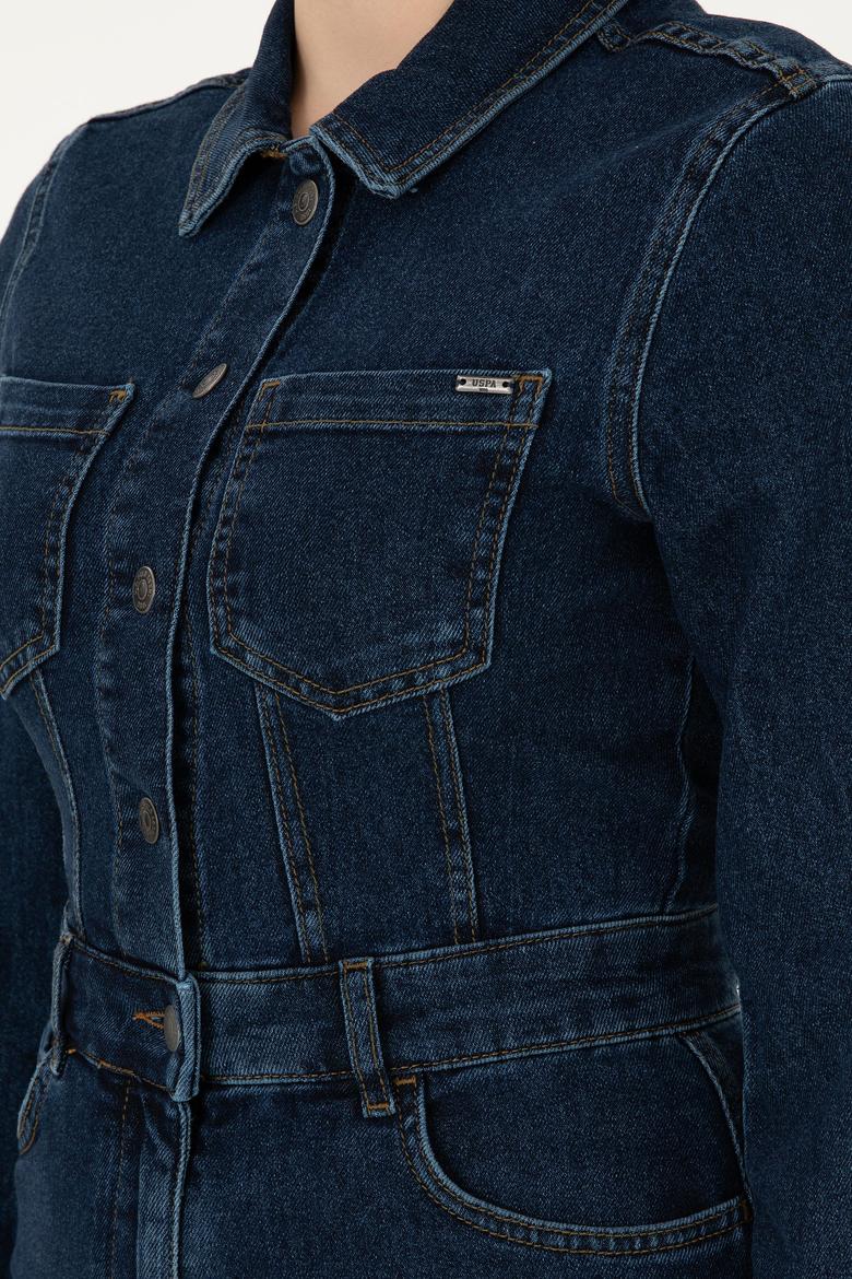 Kadın Mavi Mini Boy Jean Elbise - 50293293002