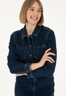 Kadın Mavi Mini Boy Jean Elbise - 50293293002