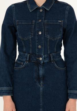 Kadın Mavi Mini Boy Jean Elbise - 50293293002