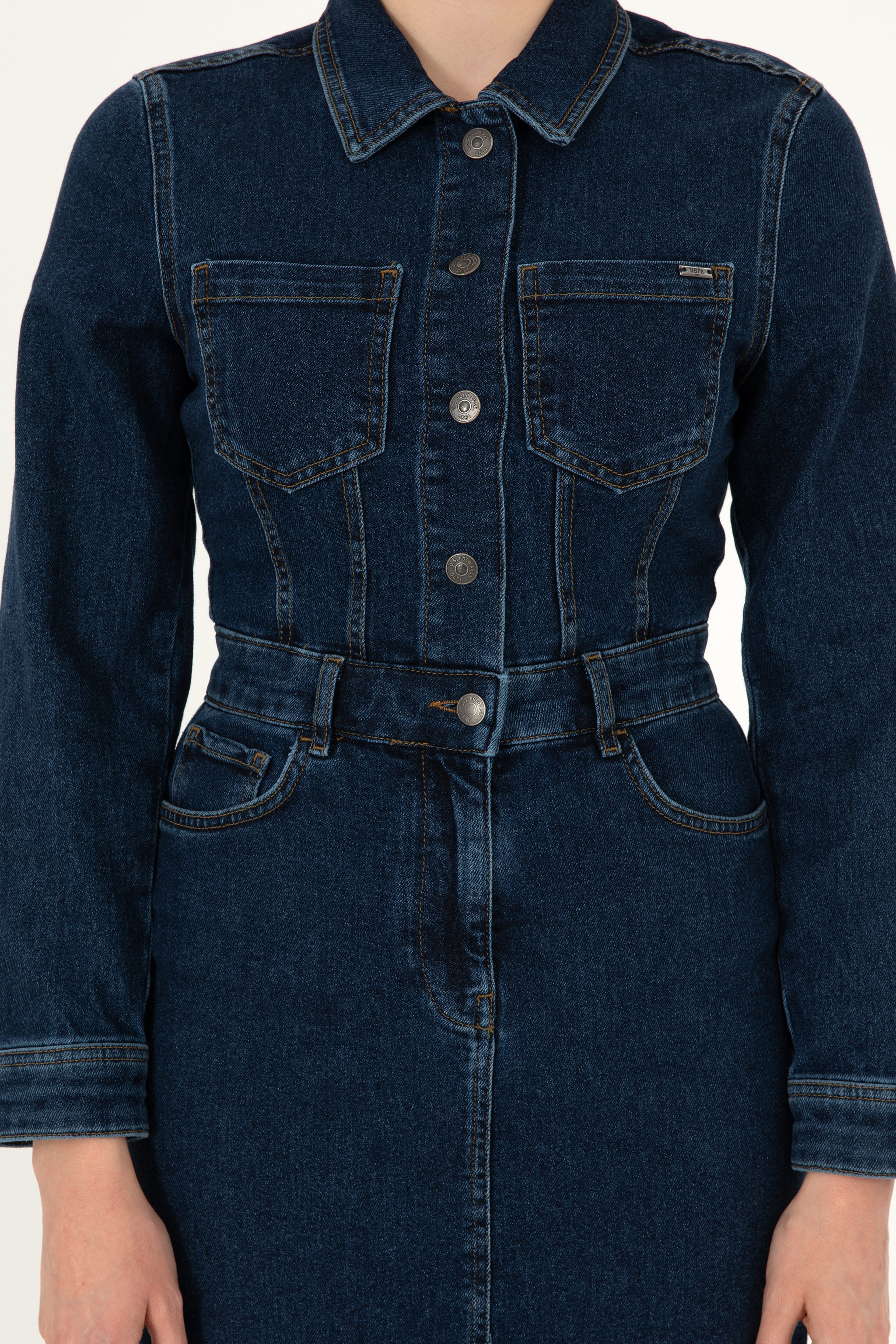 Kadın Mavi Mini Boy Jean Elbise