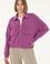 Kadın Menekşe Modal Karışımlı Fermuarlı Polo Yaka Sweatshirt