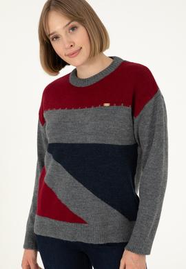 Kadın Lacivert Bisiklet Yaka Kazak - 50291575004