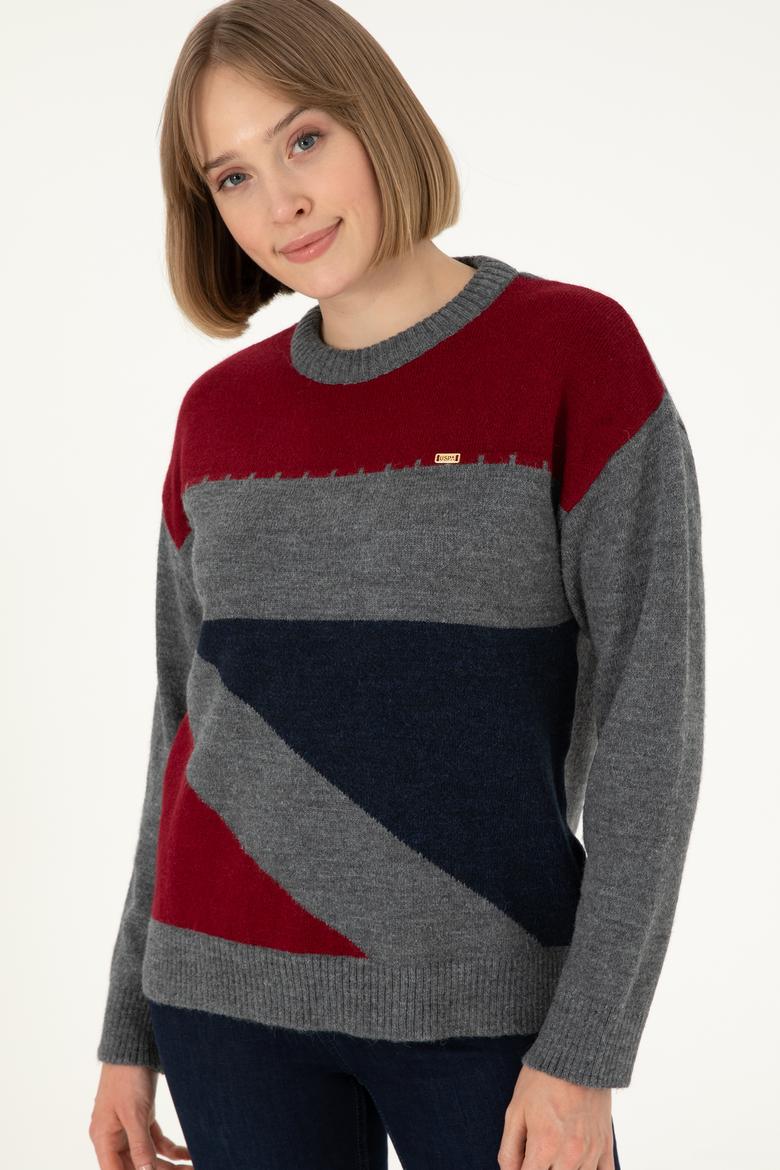 Kadın Lacivert Bisiklet Yaka Kazak - 50291575004