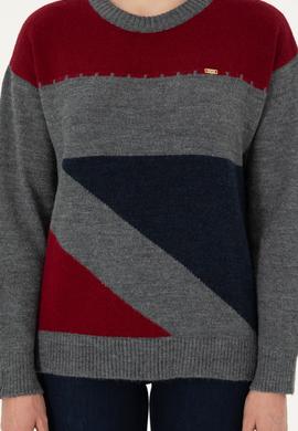 Kadın Lacivert Bisiklet Yaka Kazak - 50291575004