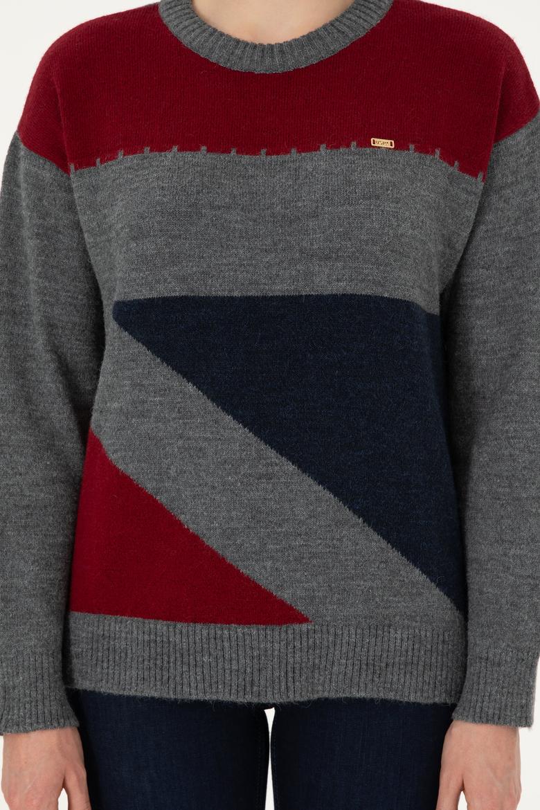 Kadın Lacivert Bisiklet Yaka Kazak - 50291575004