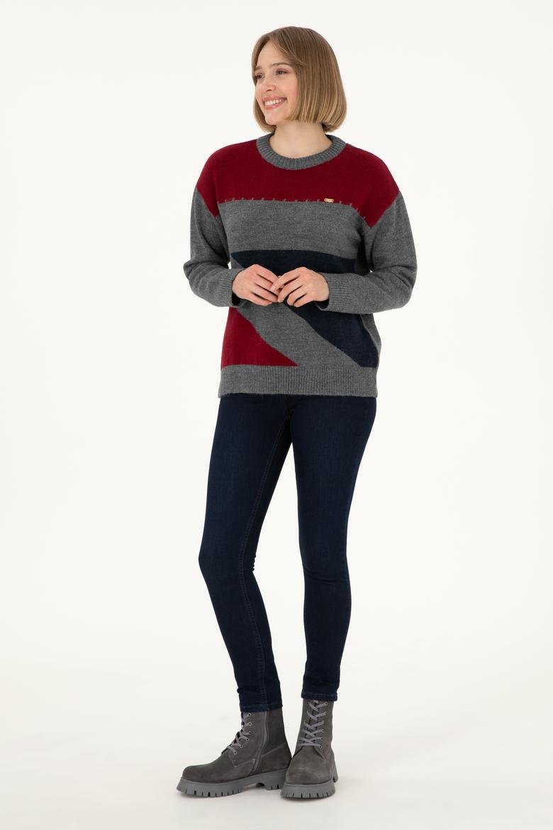 Kadın Lacivert Bisiklet Yaka Kazak - 50291575004