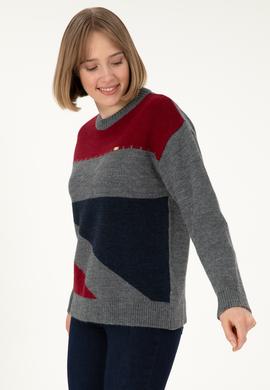 Kadın Lacivert Bisiklet Yaka Kazak - 50291575004