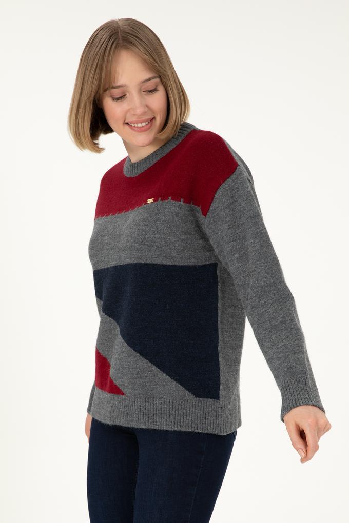 Kadın Lacivert Bisiklet Yaka Kazak