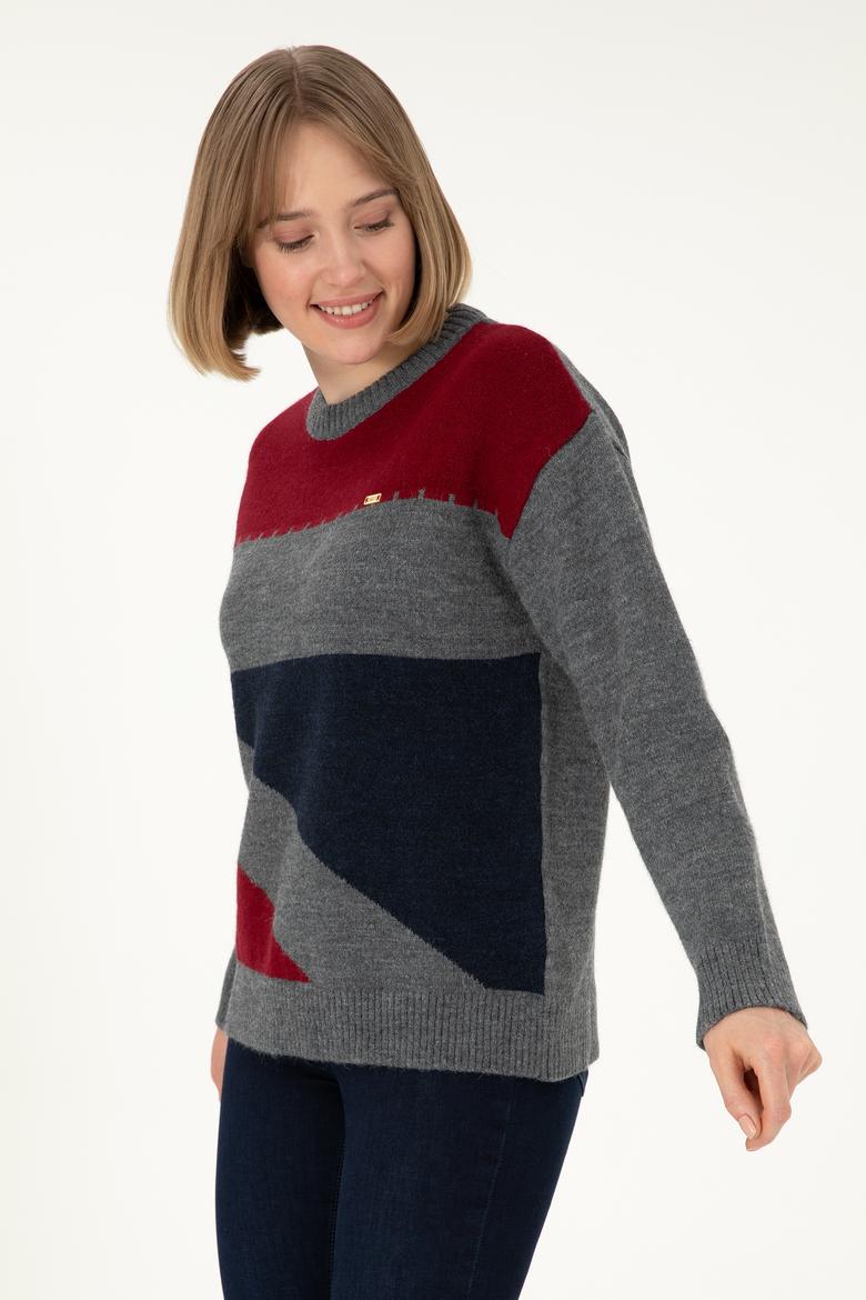 Kadın Lacivert Bisiklet Yaka Kazak