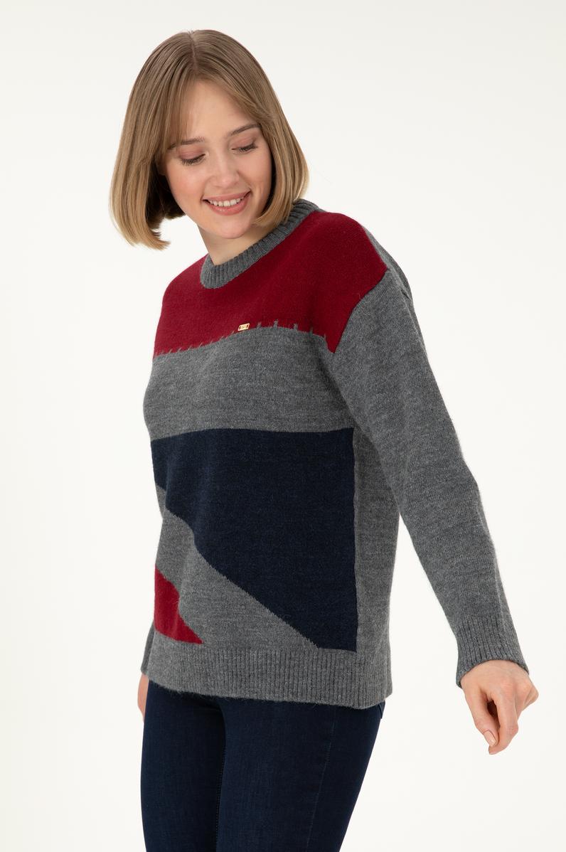 Kadın Lacivert Bisiklet Yaka Kazak