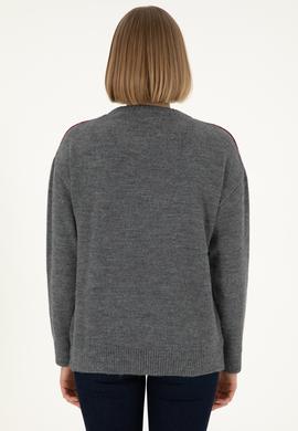 Kadın Lacivert Bisiklet Yaka Kazak - 50291575004