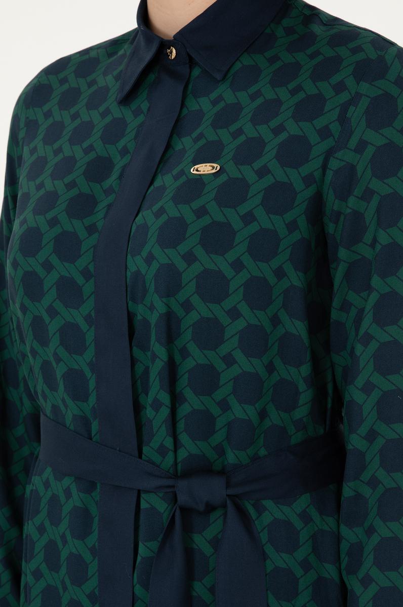 Kadın İndigo Dokuma Elbise