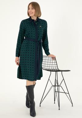 Kadın İndigo Dokuma Elbise - 50297366022