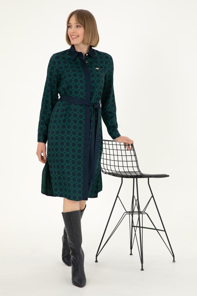 Kadın İndigo Dokuma Elbise